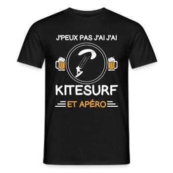 I can't I have Kitesurfing Aperitif Kitesurfer - Männer T-Shirt - Schwarz - Vorne - AI Model Male 178 light (178cm)