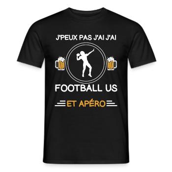 I can't I have US football aperitif footballer - Men's T-Shirt - black - Front - AI Model Male 178 light (178cm)