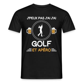 I can't I have golf aperitif golfer - Men's T-Shirt - black - Front - AI Model Male 178 light (178cm)