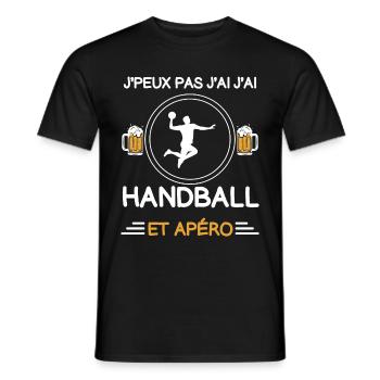 I can't I have handball aperitif handball - Men's T-Shirt - black - Front - AI Model Male 178 light (178cm)