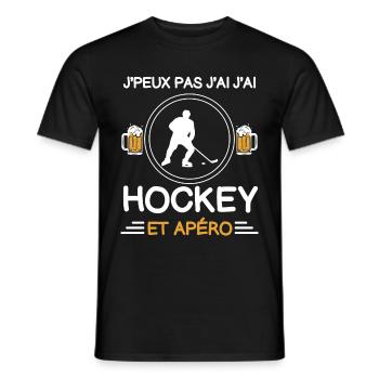 Ich kann nicht haben Ich Hockey Aperitif Hockeyspieler - Männer T-Shirt - Schwarz - Vorne - AI Model Male 178 light (178cm)