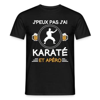 je peux pas j'ai karaté apéro karatéka - T-shirt homme - noir - Devant - AI Model Male 178 light (178cm)