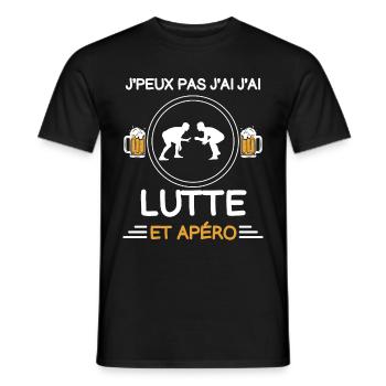 I can't I have Lutte apéro lutteur - Men's T-Shirt - black - Front - AI Model Male 178 light (178cm)