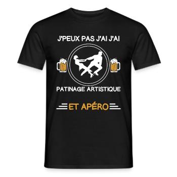 Ich kann keinen Eiskunstlauf-Aperitif haben - Männer T-Shirt - Schwarz - Vorne - AI Model Male 178 light (178cm)