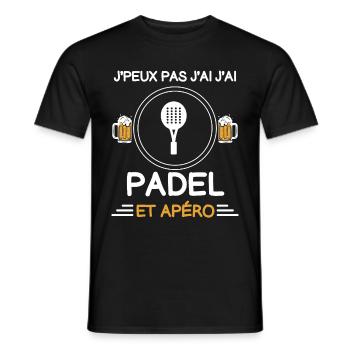 I can't I have padel aperitif padelist - Men's T-Shirt - black - Front - AI Model Male 178 light (178cm)