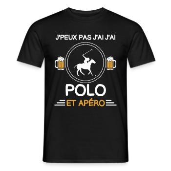 I can't I have Polo Aperitif Rider - Männer T-Shirt - Schwarz - Vorne - AI Model Male 178 light (178cm)