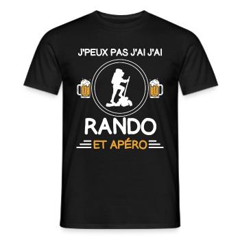 I can't I hiker hike aperitif - Men's T-Shirt - black - Front - AI Model Male 178 light (178cm)