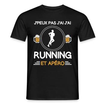 je peux pas j'ai running apéro coureur - T-shirt homme - noir - Devant - AI Model Male 178 light (178cm)