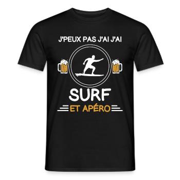 I can't I surf man aperitif surfer - Men's T-Shirt - black - Front - AI Model Male 178 light (178cm)