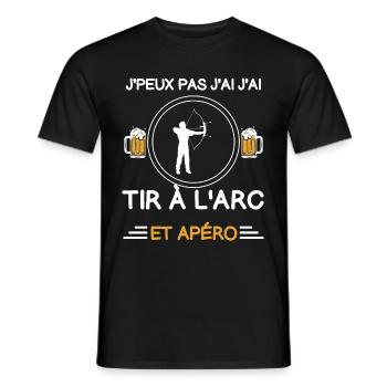 I can't I have archery aperitif archer - Men's T-Shirt - black - Front - AI Model Male 178 light (178cm)