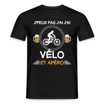 I can't I have bike aperitif cyclist - Männer T-Shirt - Schwarz - Vorne - AI Model Male 178 light (178cm)