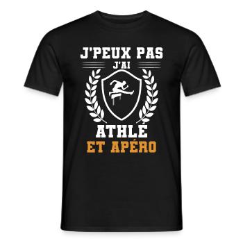 I can't I have hurdle race and humorous aperitif - Men's T-Shirt - black - Front - AI Model Male 178 light (178cm)