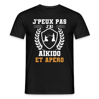 I can't I have aikido and humorous aperitif - Men's T-Shirt - black - Front - AI Model Male 178 light (178cm)