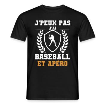 I can't I have baseball and humorous aperitif - Men's T-Shirt - black - Front - AI Model Male 178 light (178cm)