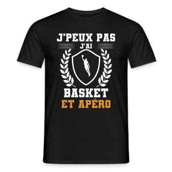 I can't I have basketball and aperitif humor - Men's T-Shirt - black - Front - AI Model Male 178 light (178cm)