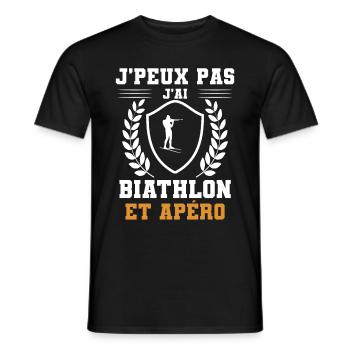 I can't I have biathlon and humorous aperitif - Männer T-Shirt - Schwarz - Vorne - AI Model Male 178 light (178cm)
