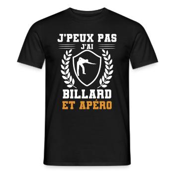 je peux pas j'ai billard et apéro humour - T-shirt homme - noir - Devant - AI Model Male 178 light (178cm)