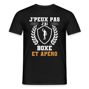 I can't I boxed man and humorous aperitif - Men's T-Shirt - black - Front - AI Model Male 178 light (178cm)