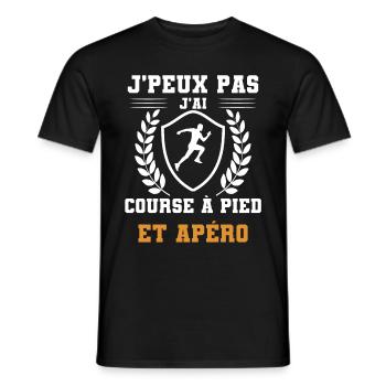 I can't I have running and humorous aperitif - Men's T-Shirt - black - Front - AI Model Male 178 light (178cm)