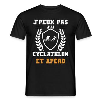 I can't I have cyclathlon and humorous aperitif - Männer T-Shirt - Schwarz - Vorne - AI Model Male 178 light (178cm)