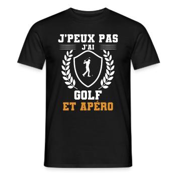 I can't I have Golf und humorvollen Apéro - Männer T-Shirt - Schwarz - Vorne - AI Model Male 178 light (178cm)