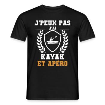je peux pas j'ai kayak et apéro humour - T-shirt homme - noir - Devant - AI Model Male 178 light (178cm)