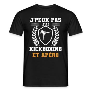 Ich kann nicht Kickboxen und humorvollen Aperitif haben - Männer T-Shirt - Schwarz - Vorne - AI Model Male 178 light (178cm)