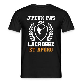 I can't I have Lacrosse und humorous aperitif - Männer T-Shirt - Schwarz - Vorne - AI Model Male 178 light (178cm)