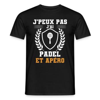 I can't I have padel and humorous aperitif - Men's T-Shirt - black - Front - AI Model Male 178 light (178cm)