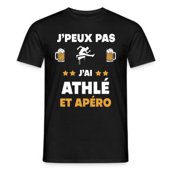 I can't I have hurdle race aperitif gift - Men's T-Shirt - black - Front - AI Model Male 178 light (178cm)