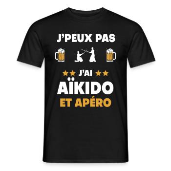 I can't I have aikido aperitif gift - Men's T-Shirt - black - Front - AI Model Male 178 light (178cm)