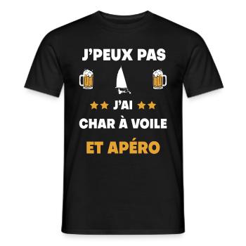 I can't I have sand yachting aperitif gift - Men's T-Shirt - black - Front - AI Model Male 178 light (178cm)