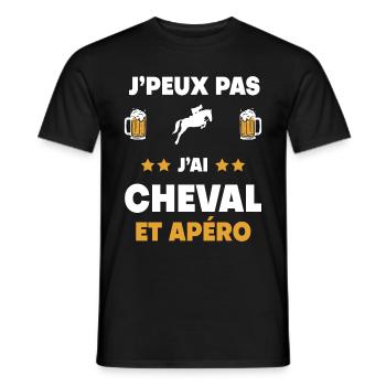 I can't I have horse man aperitif gift - Men's T-Shirt - black - Front - AI Model Male 178 light (178cm)