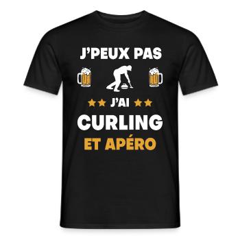 I can't I curling aperitif gift - Men's T-Shirt - black - Front - AI Model Male 178 light (178cm)