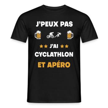 je peux pas j'ai cyclathlon apéro cadeau - T-shirt homme - noir - Devant - AI Model Male 178 light (178cm)