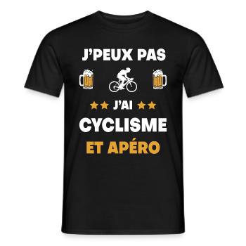 I can't I have cycling aperitif gift - Men's T-Shirt - black - Front - AI Model Male 178 light (178cm)