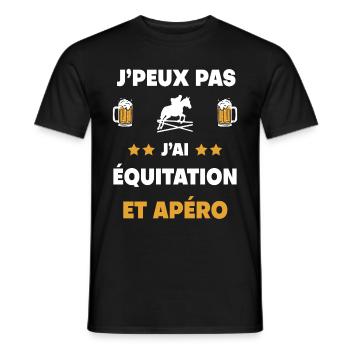 Ich kann kein Aperitif-Geschenk zum Reiten haben - Männer T-Shirt - Schwarz - Vorne - AI Model Male 178 light (178cm)