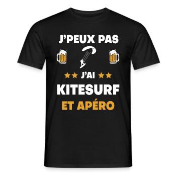 Ich kann kein Kitesurfing-Aperitif-Geschenk haben - Männer T-Shirt - Schwarz - Vorne - AI Model Male 178 light (178cm)