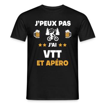je peux pas j'ai VTT apéro cadeau - T-shirt homme - noir - Devant - AI Model Male 178 light (178cm)