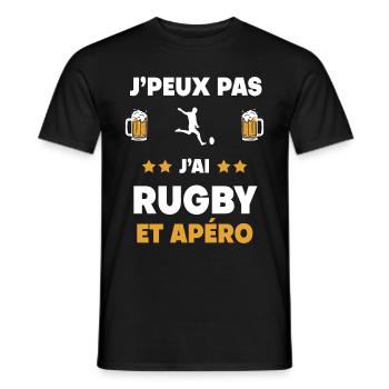 I can't I have rugby aperitif gift - Men's T-Shirt - black - Front - AI Model Male 178 light (178cm)