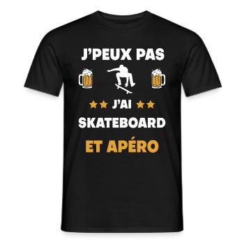 I can't I Skateboard Aperitif Geschenk - Männer T-Shirt - Schwarz - Vorne - AI Model Male 178 light (178cm)