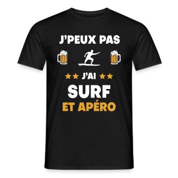 I can't I surf man aperitif gift - Men's T-Shirt - black - Front - AI Model Male 178 light (178cm)