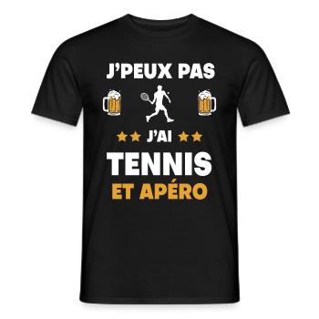 I can't I have tennis aperitif gift - Men's T-Shirt - black - Front - AI Model Male 178 light (178cm)