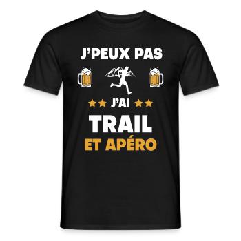 je peux pas j'ai trail apéro cadeau - T-shirt homme - noir - Devant - AI Model Male 178 light (178cm)