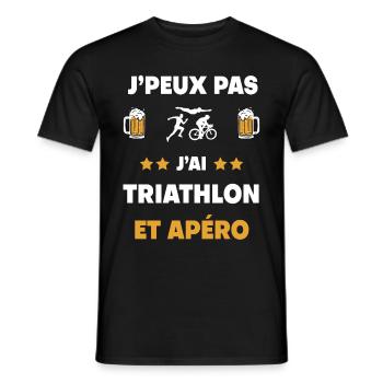 I can't I have triathlon aperitif gift - Men's T-Shirt - black - Front - AI Model Male 178 light (178cm)
