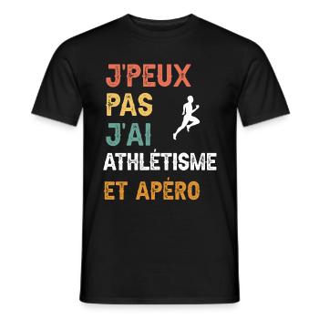 je peux pas j'ai athlétisme et apéro vintage - T-shirt homme - noir - Devant - AI Model Male 178 light (178cm)