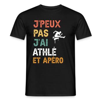 I can't I have hurdle race and vintage aperitif - Men's T-Shirt - black - Front - AI Model Male 178 light (178cm)