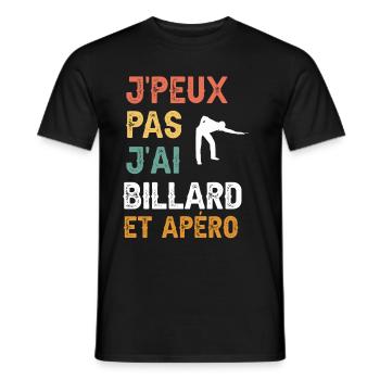 I can't I have billiards and vintage aperitif - Men's T-Shirt - black - Front - AI Model Male 178 light (178cm)