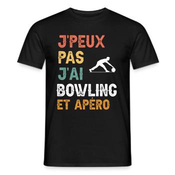 Ich kann nicht Bowling und Vintage-Aperitif haben - Männer T-Shirt - Schwarz - Vorne - AI Model Male 178 light (178cm)