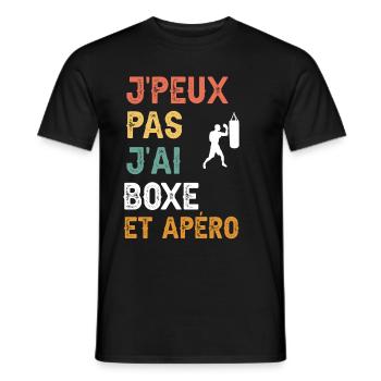 I can't I boxed and vintage aperitif - Men's T-Shirt - black - Front - AI Model Male 178 light (178cm)